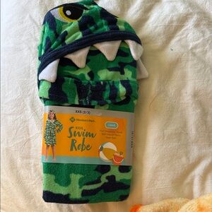Member's Mark Kids Lizard Hooded Swim Robe - Green Camo